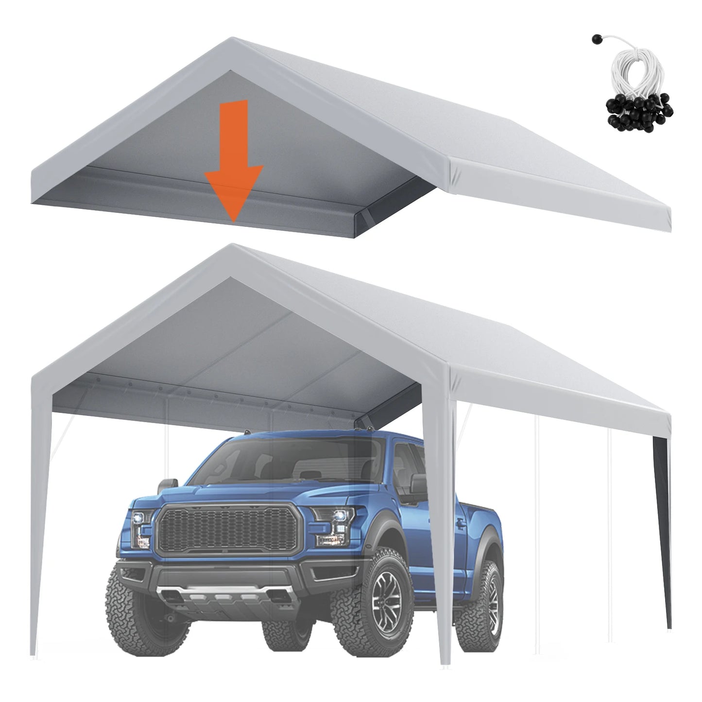 SucceBuy Carport Replacement Canopy Cover Heavy Duty Waterproof UV Protected