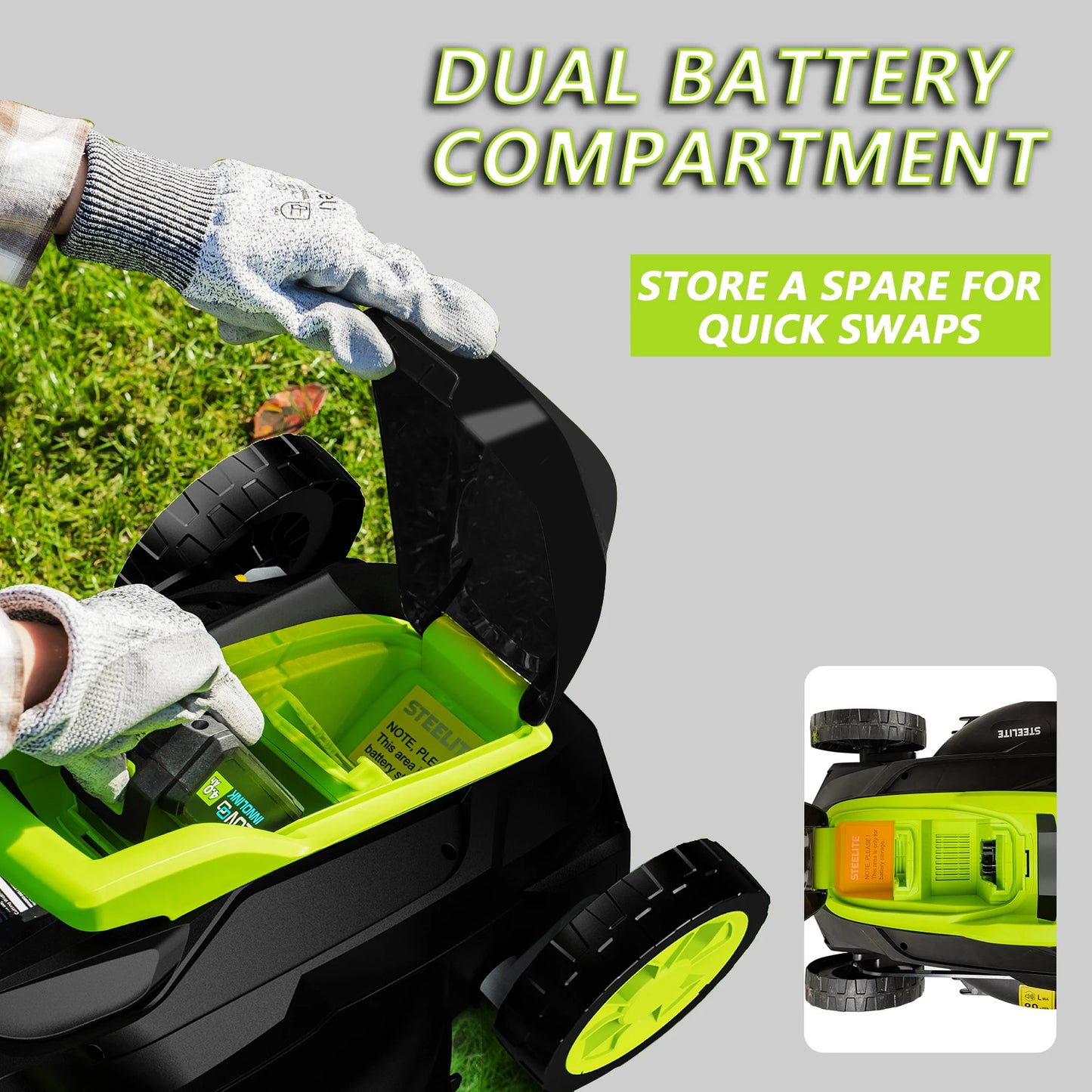 Deli 2in1 Cordless Electric Lawn Mower With 21V Battery