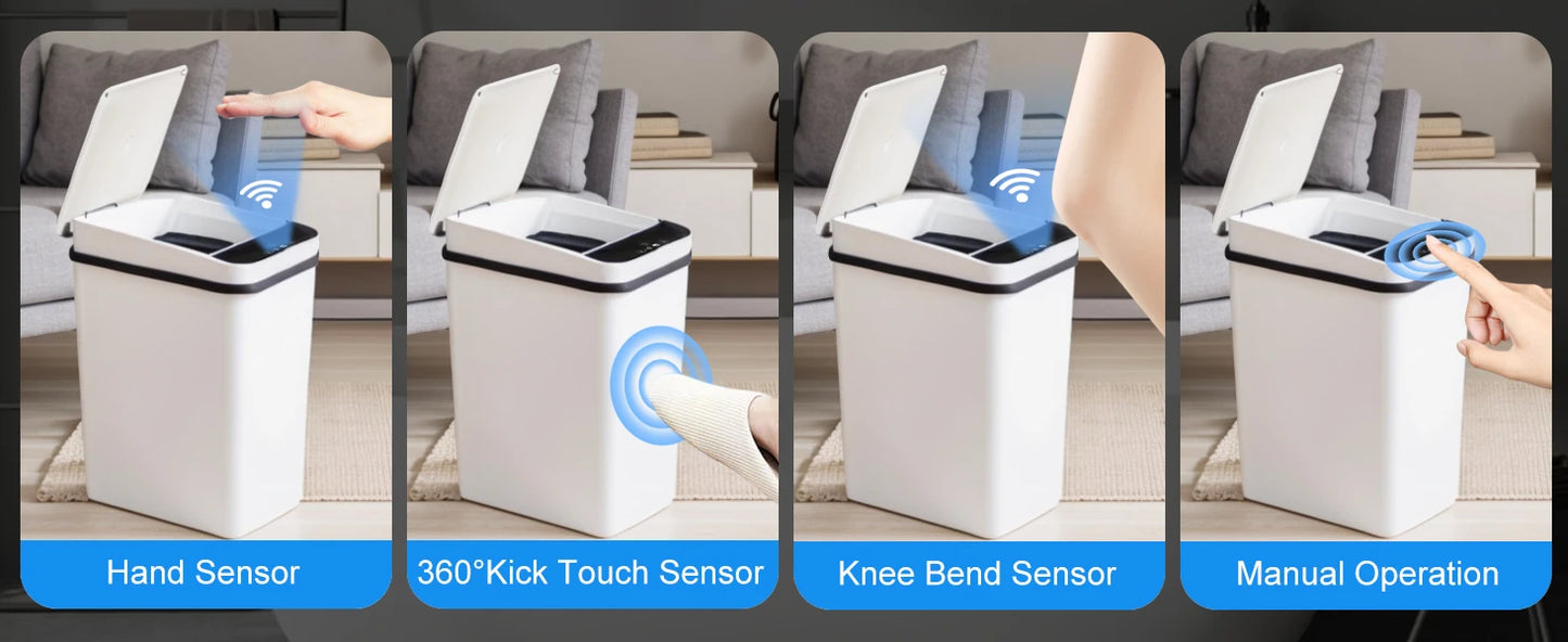 NONECN 2 Pack 12L Touchless Motion Sensor Trash Cans With Lid