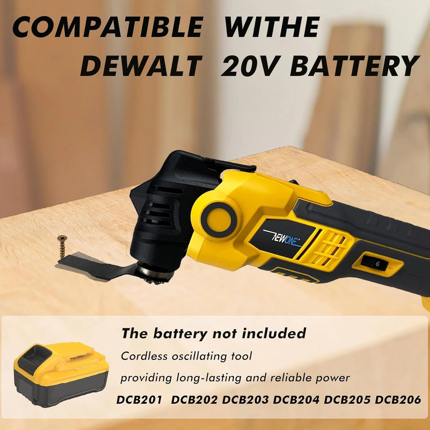 NEWONE Oscillating Multi Tool 20V Cordless AntiVibration 6 Speed Kit