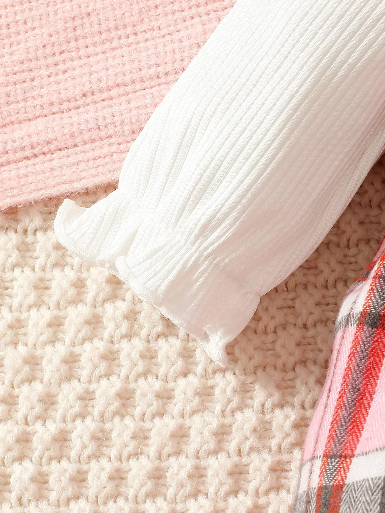 Baby Girl Knit Jumpsuit Headband Set With Long Sleeve