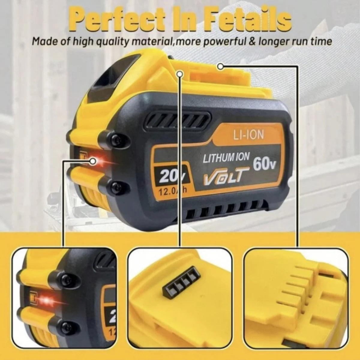 Blawhi 12000mAh Dewalt FlexVolt Battery Pack DCB609 DCB606 DCB612