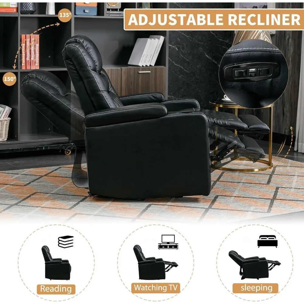 MKDK Power Recliner Chair With USB Port For Home Theater
