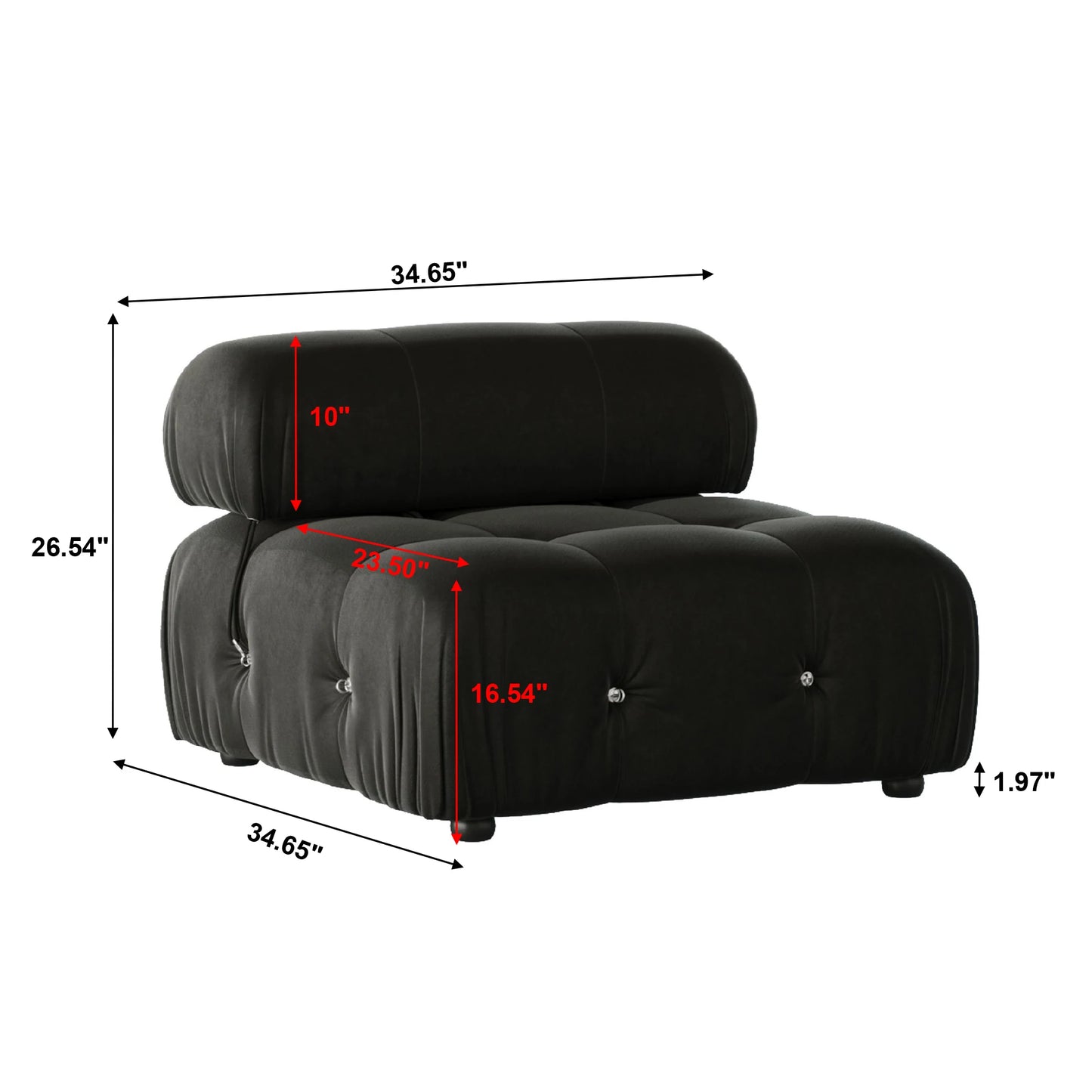 Sdorens Velvet U-Shaped Modular Sectional Sofa With Ottomans