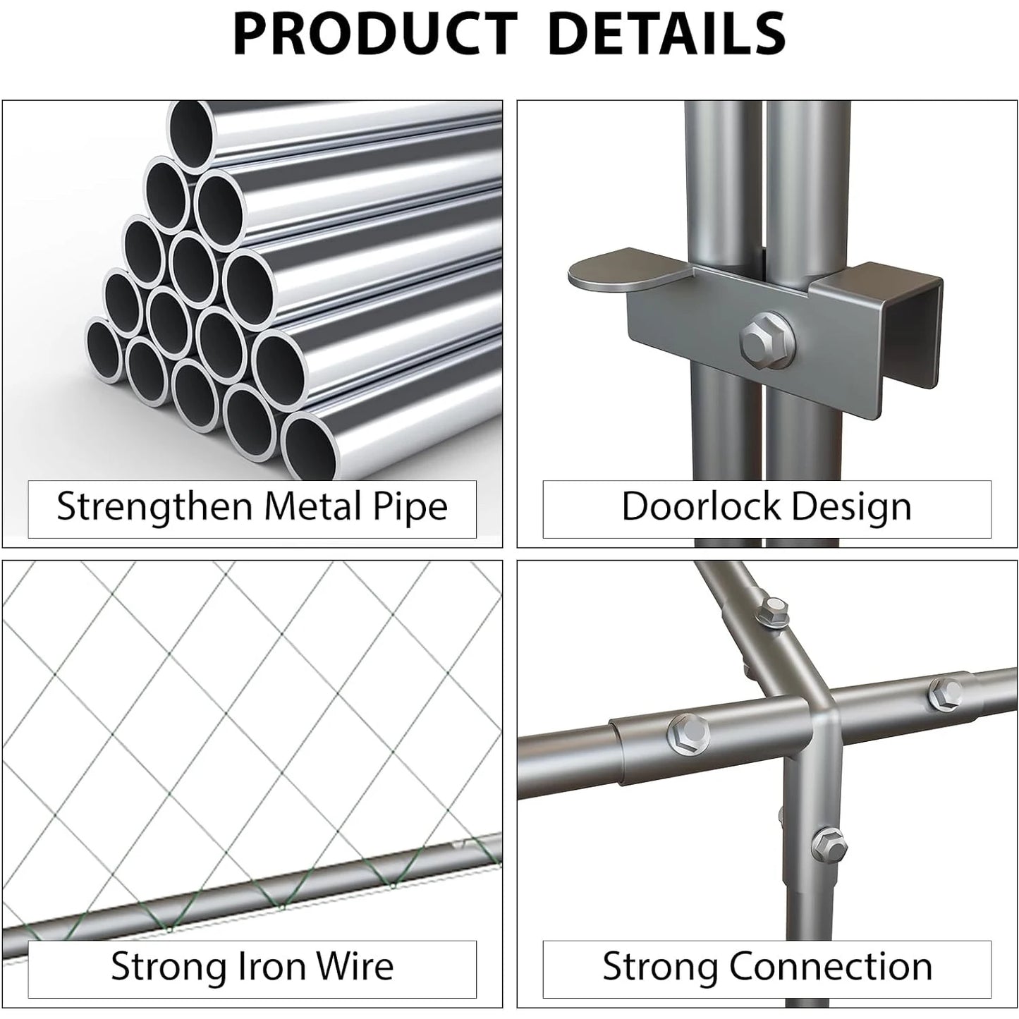 HiMISS Walk-In Metal Chicken Coop With Waterproof UV Cover