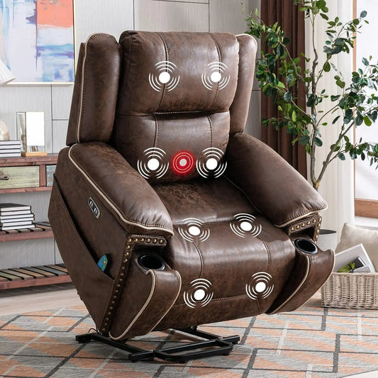 Dual Motor Power Lift Recliner With Massage And Heat