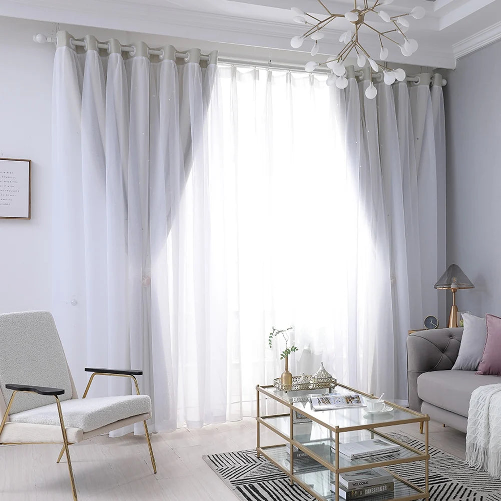 Guangdong Craft Weaving Hollow Out Star Curtain Sky Drape