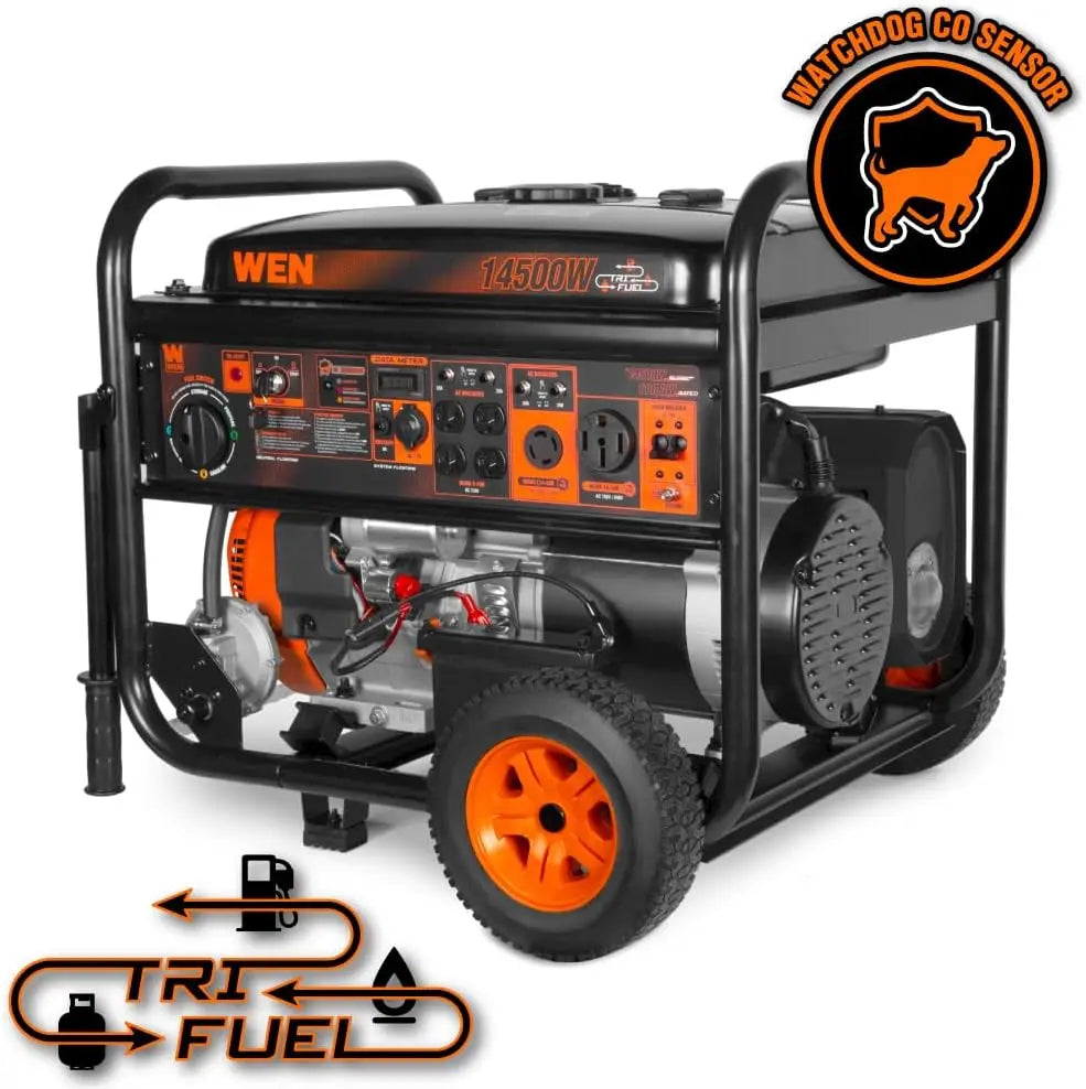 Tri Fuel 14500W Generator Electric Start Transfer Switch Ready