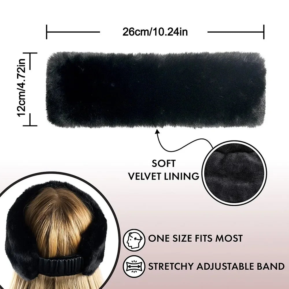 Fluffy Wide Headband Hair Band With Soft Imitation Fur