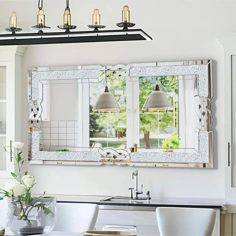 Hign-concerned Crystal Diamond Vanity Wall Mirror Decor