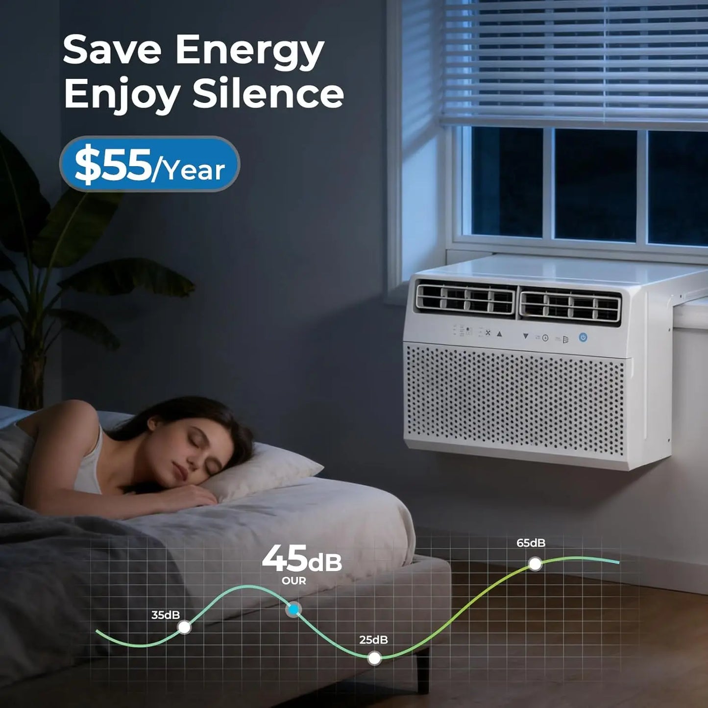 U-Shaped Window Air Conditioner 10000 BTU Cools Rooms