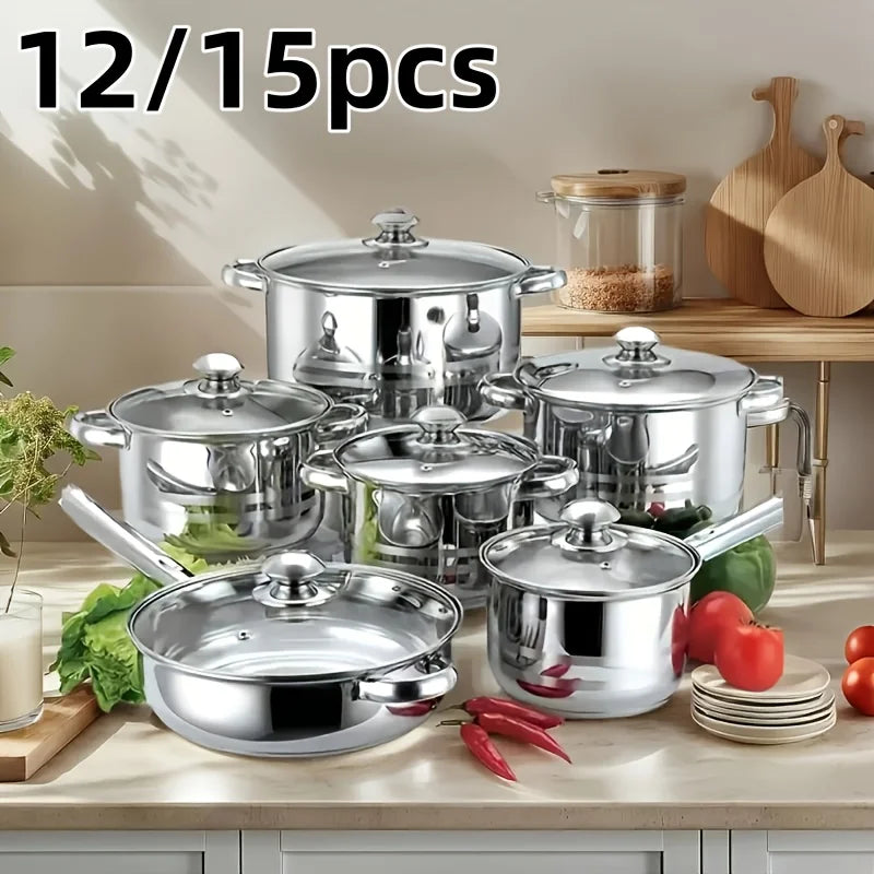 Stainless Steel Cookware Set Non Toxic With Stay Cool Handles Dishwasher Safe
