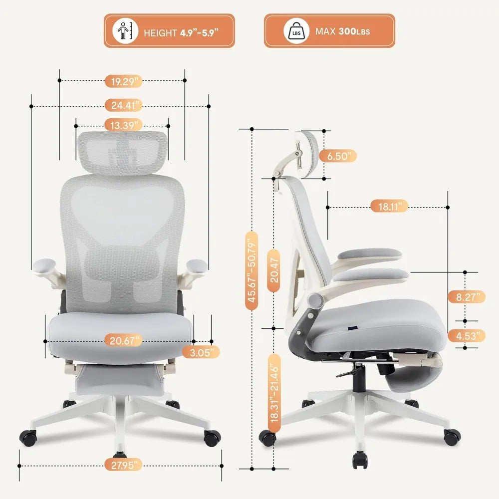 Foldex Ergonomic Office Chair With Lumbar Support Armrests