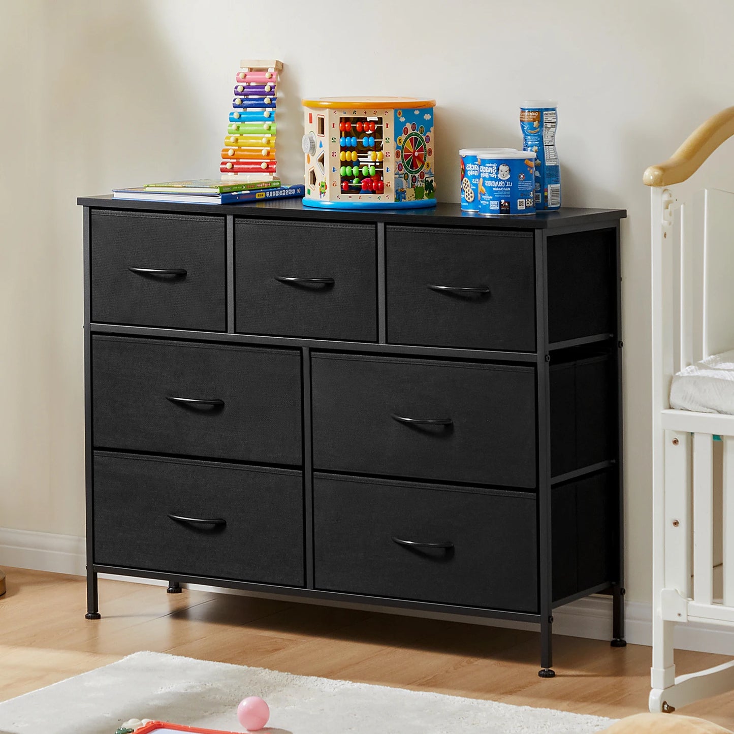 JHK Desser With 7 Fabric Drawers Organizer Storage Closet Chest