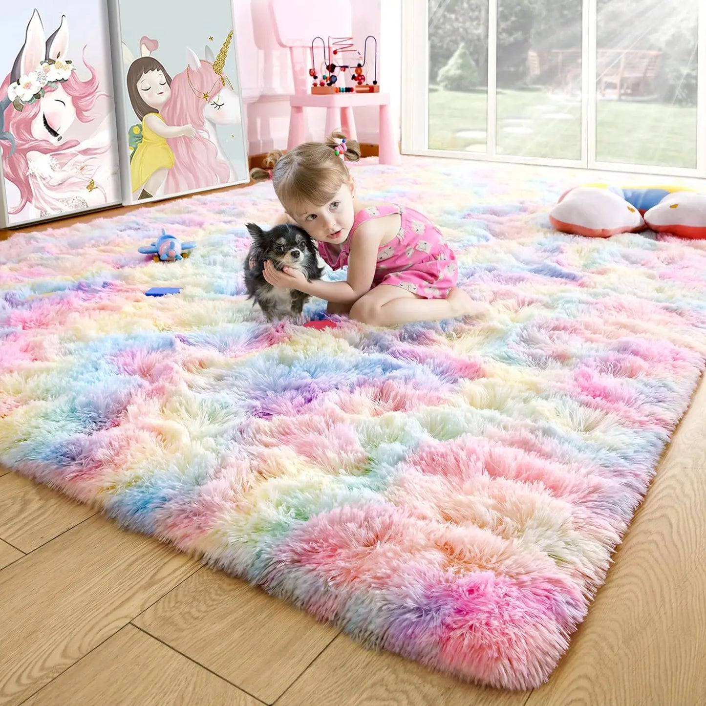 Aubusson Fluffy Rugs For Living Room And Bedroom Decor