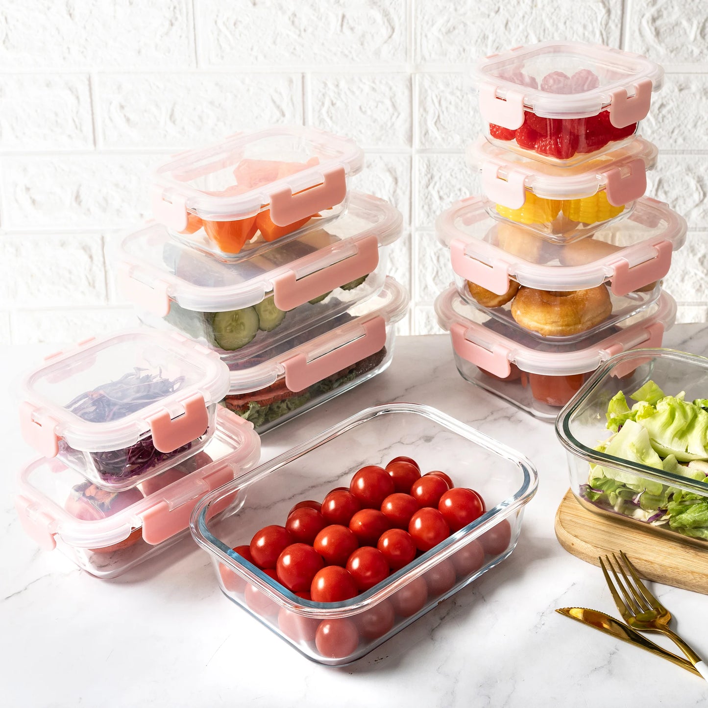 Glass Storage Containers Leakproof BPA Free Microwave Safe