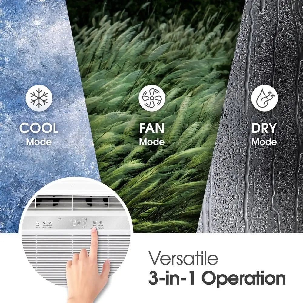 Window Air Conditioner 115V Remote Control 3 Speed Auto Restart