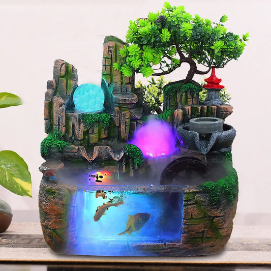 Hign-concerned Feng Shui Desktop Fountain Rockery Waterfall