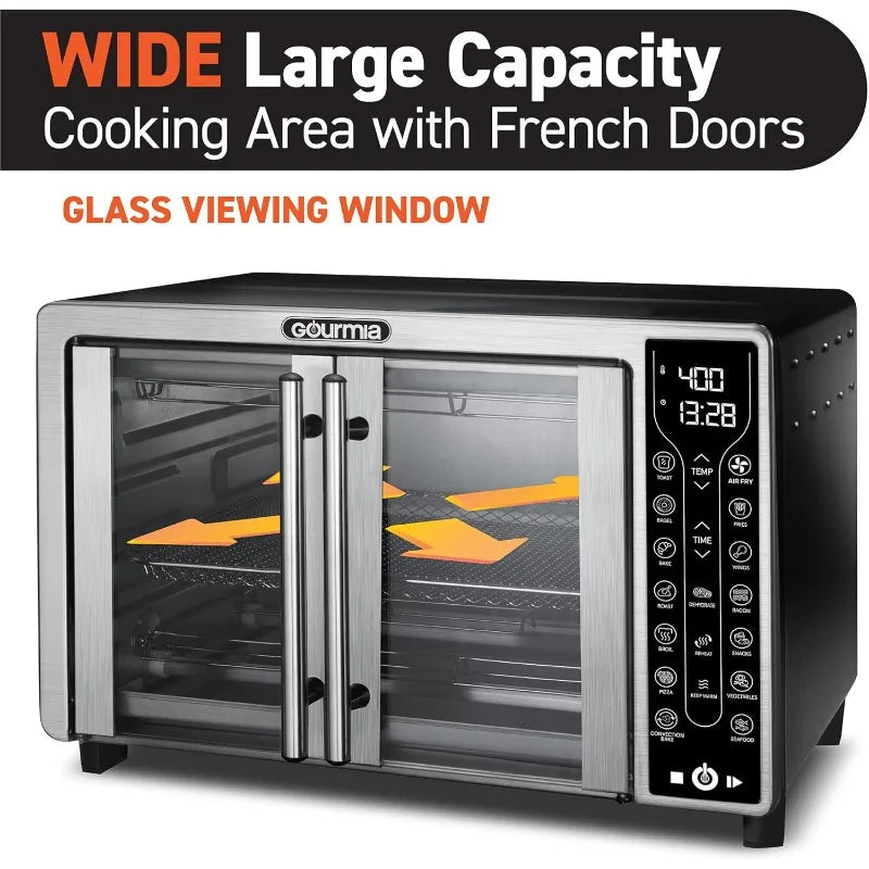 XMSJ Toaster Oven Air Fryer Combo 17 Presets French Door