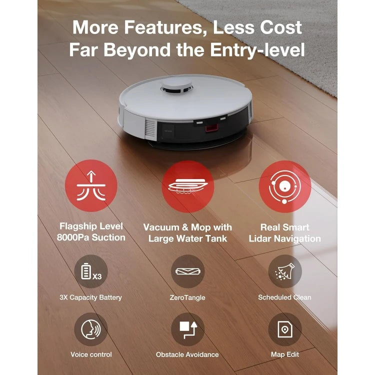 Hign-Concerned C12 Robot Vacuum And Mop With 8000Pa Suction