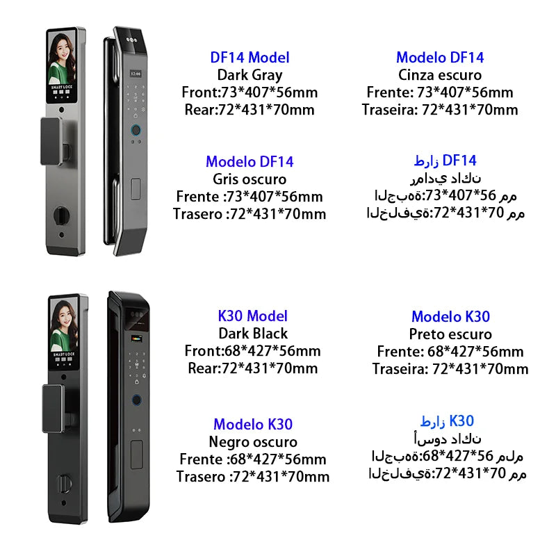YKESDL Smart Door Lock With 3D Face Recognition And Camera