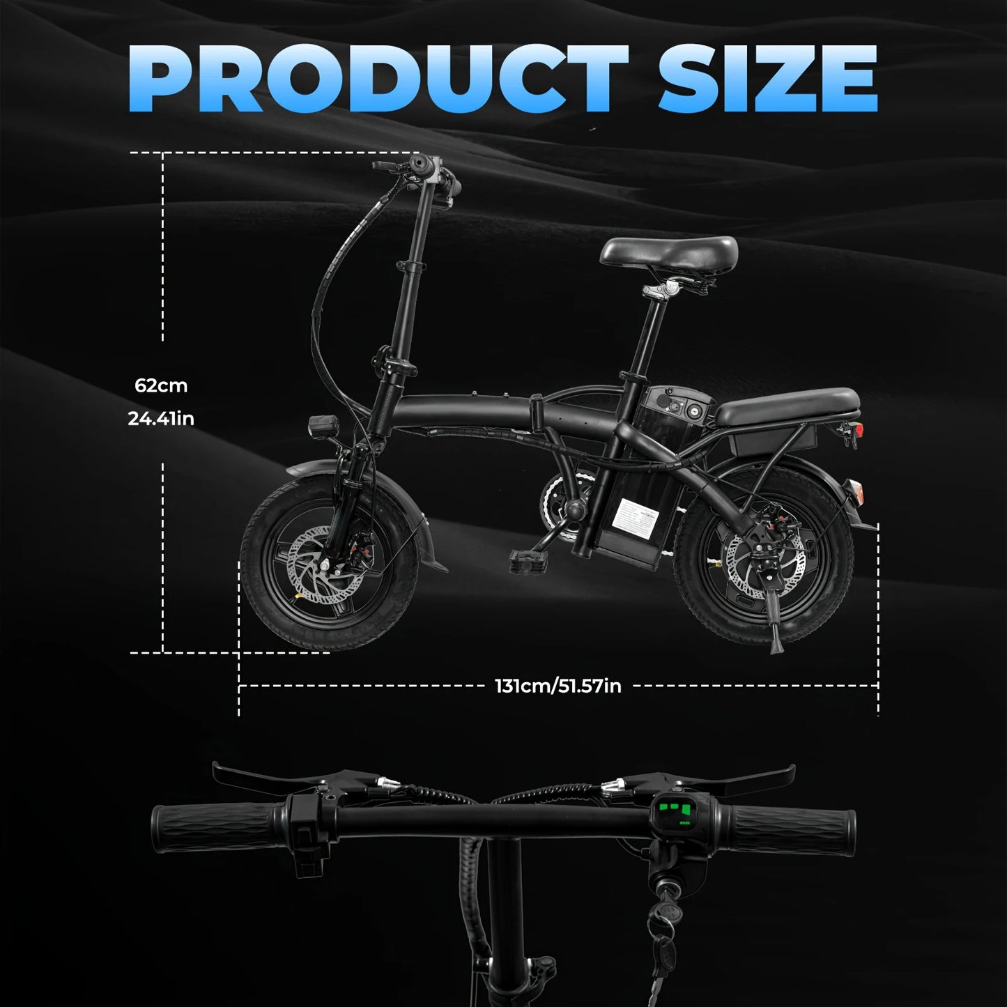 LELEKUAIFolded Foldable Electric Bicycle 500W 24MPH 48V Battery