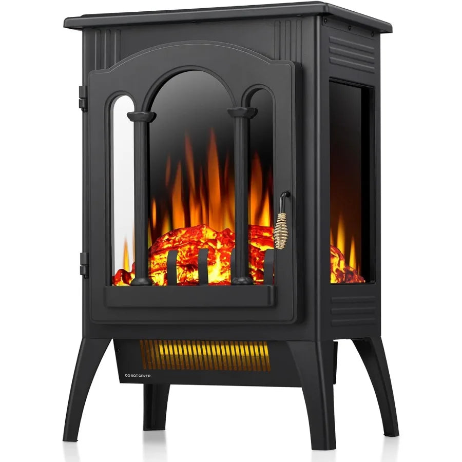 XMSJ Freestanding Electric Fireplace Stove With Adjustable Flame Brightness