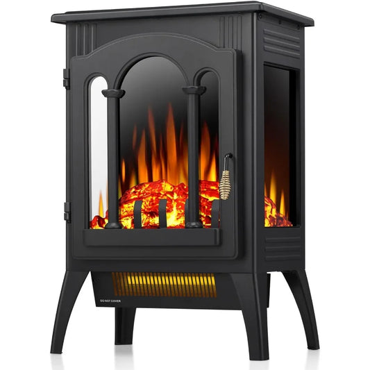 XMSJ Freestanding Electric Fireplace Stove With Adjustable Flame Brightness
