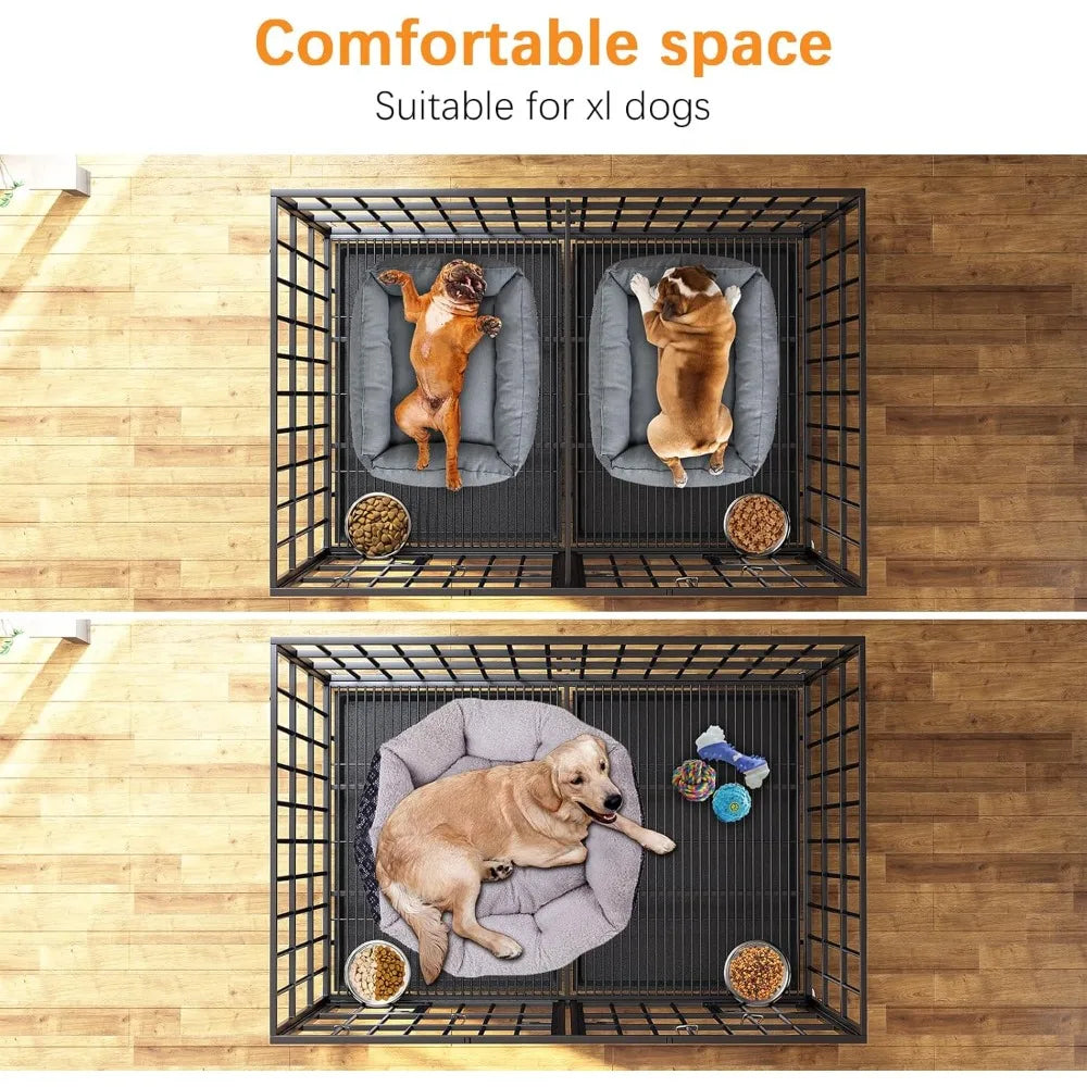 IndustrialStrength SuperHeavy Duty Metal Dog Crate Indoor Kennel Durable OpenTop