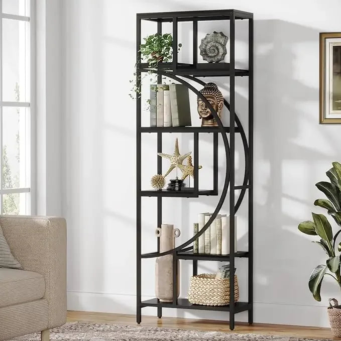 Hign-concerned Seven Shelf Bookcase Open Shelves for Home
