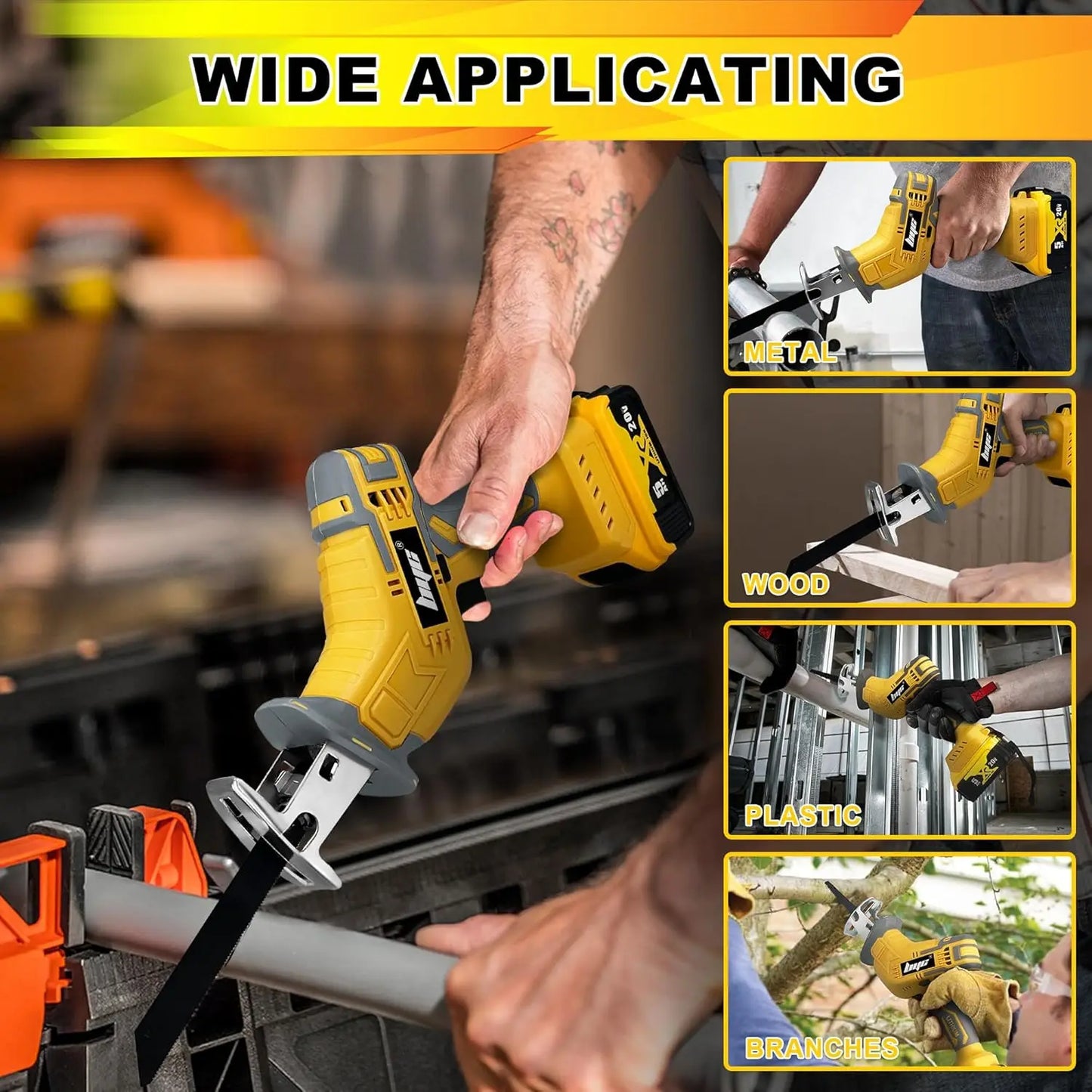 Hign-concerned Cordless Reciprocating Saw With Variable Speed And Eight Blades