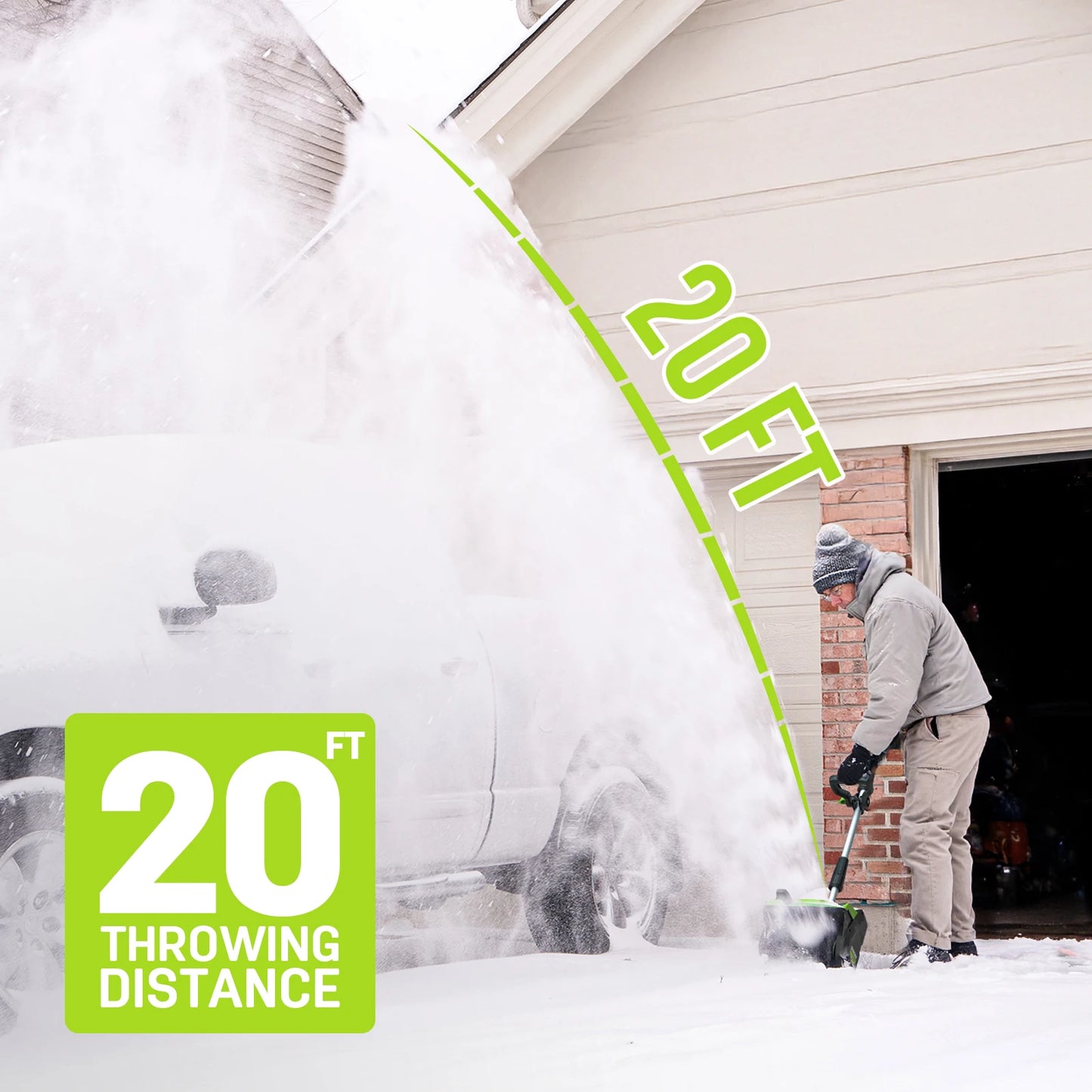 Deli 21V Cordless Snow Shovel With 4Ah Battery Performance