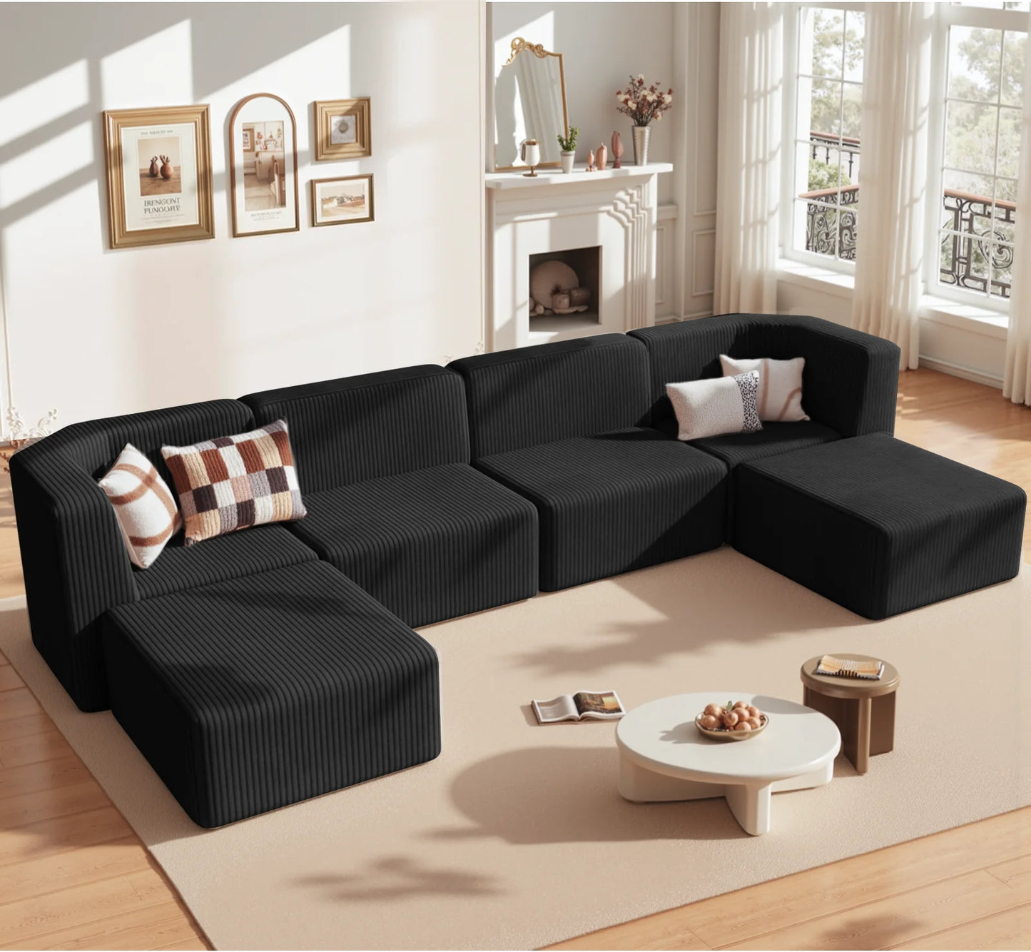 Gaildon Corduroy Sofa Lounge Chair With Removable Footrest