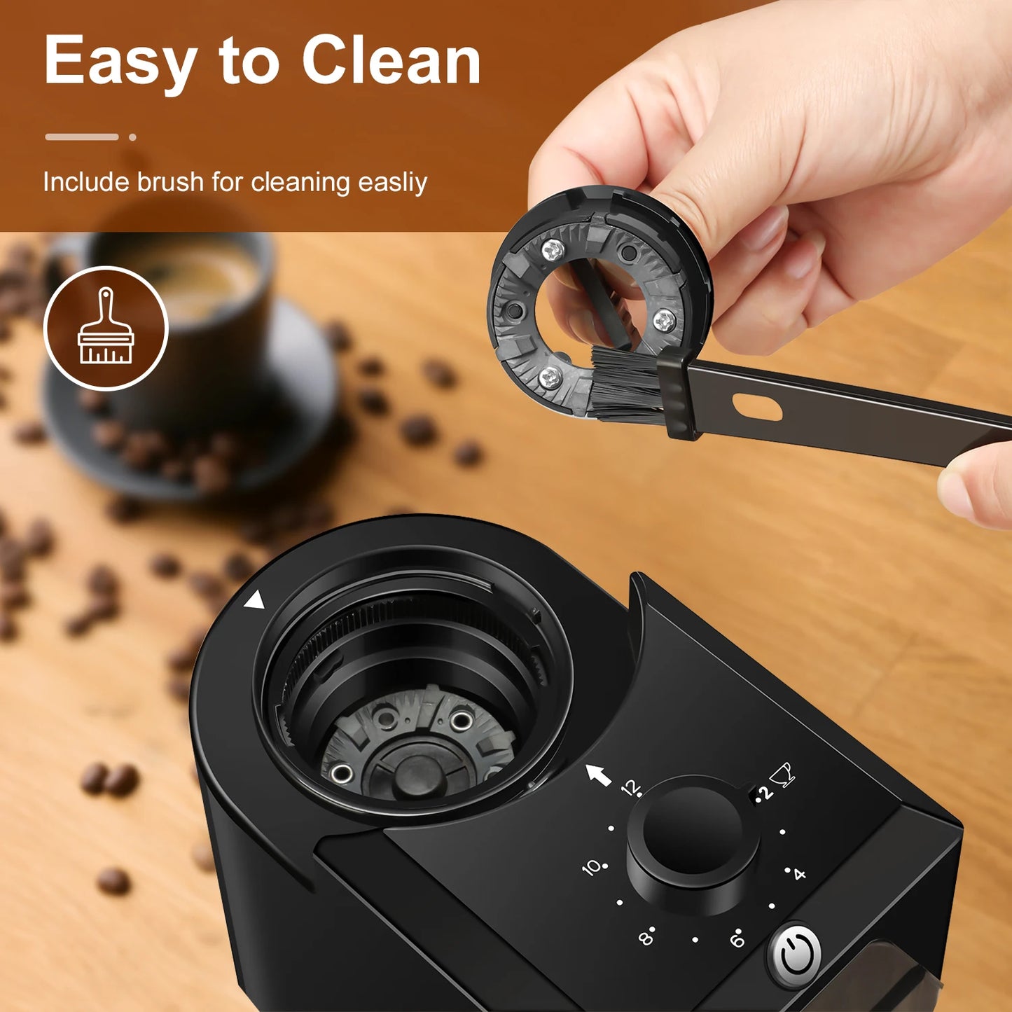 KIRAINAFLY Automatic Burr Mill Coffee Grinder Espresso