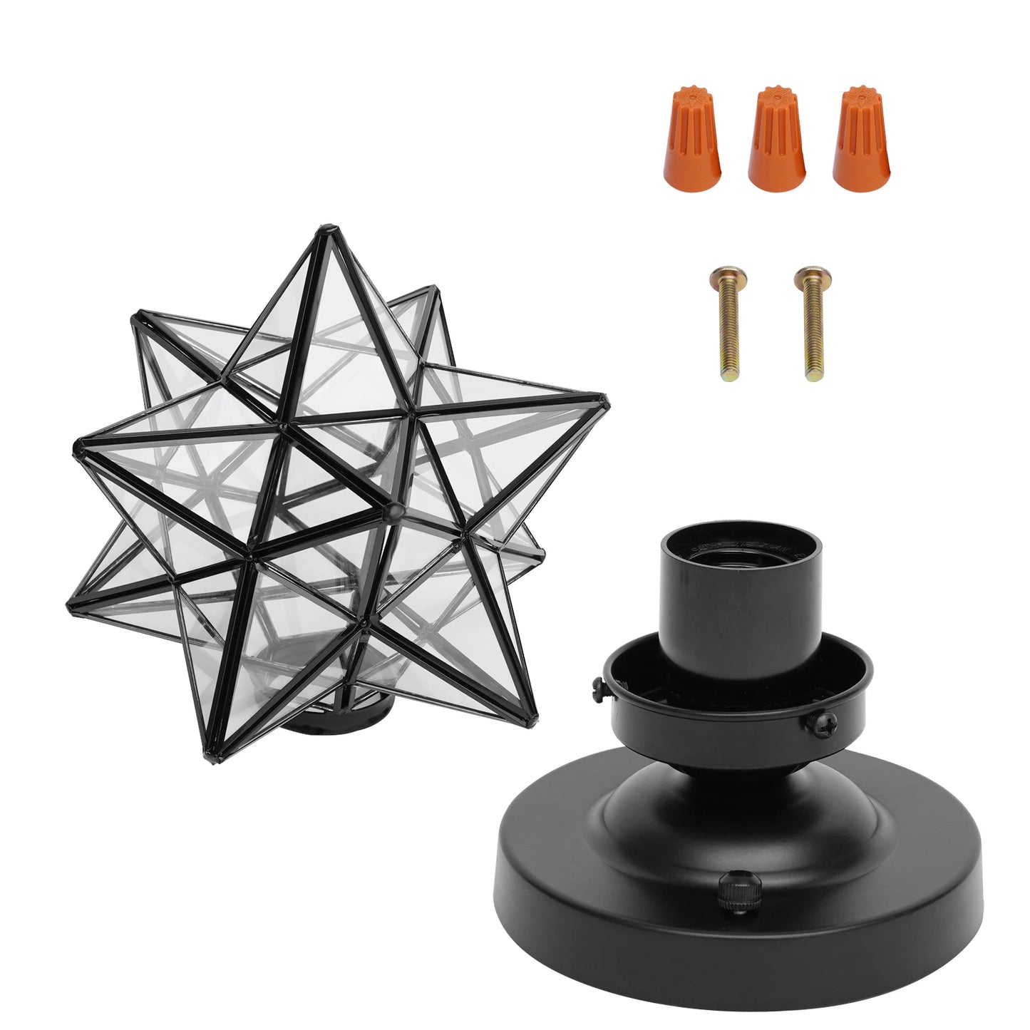 LOYALHEARTDY Star Ceiling Light With Glass Lampshade