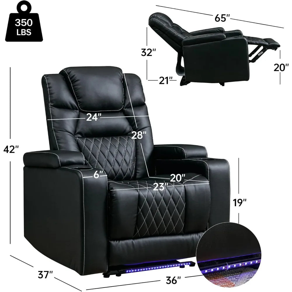 MKDK Power Recliner Chair With USB Port For Home Theater