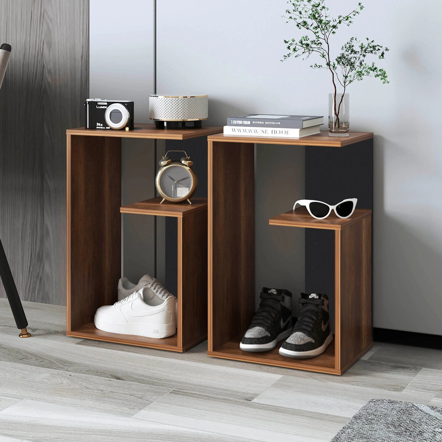 TUHOME Everet 3-Tier Side Table