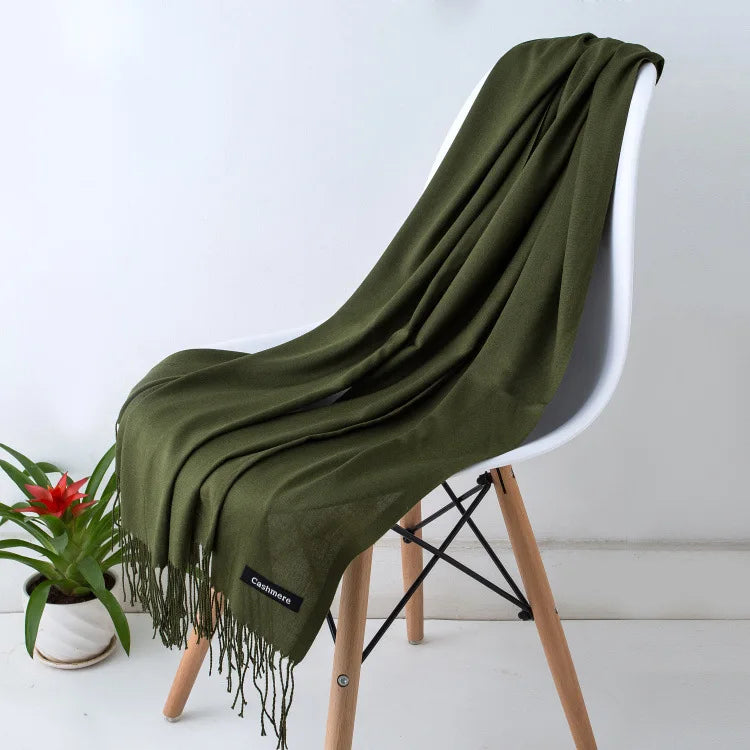 Sanmaihuacn Pashmina Scarf Cashmere Feel Headscarf Winter