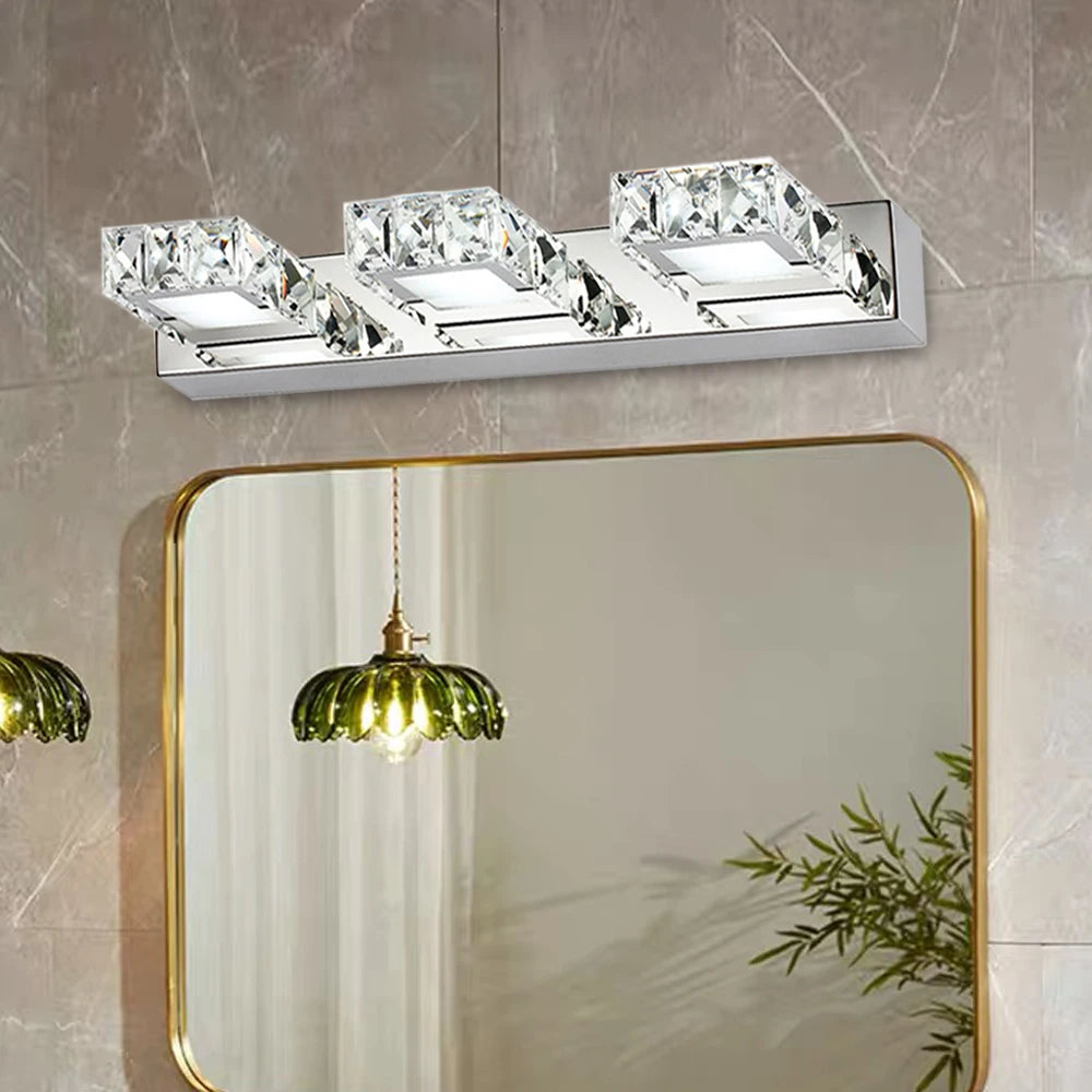 Bymaocar K9 Crystal LED Vanity Mirror Light Fixture 3-Head