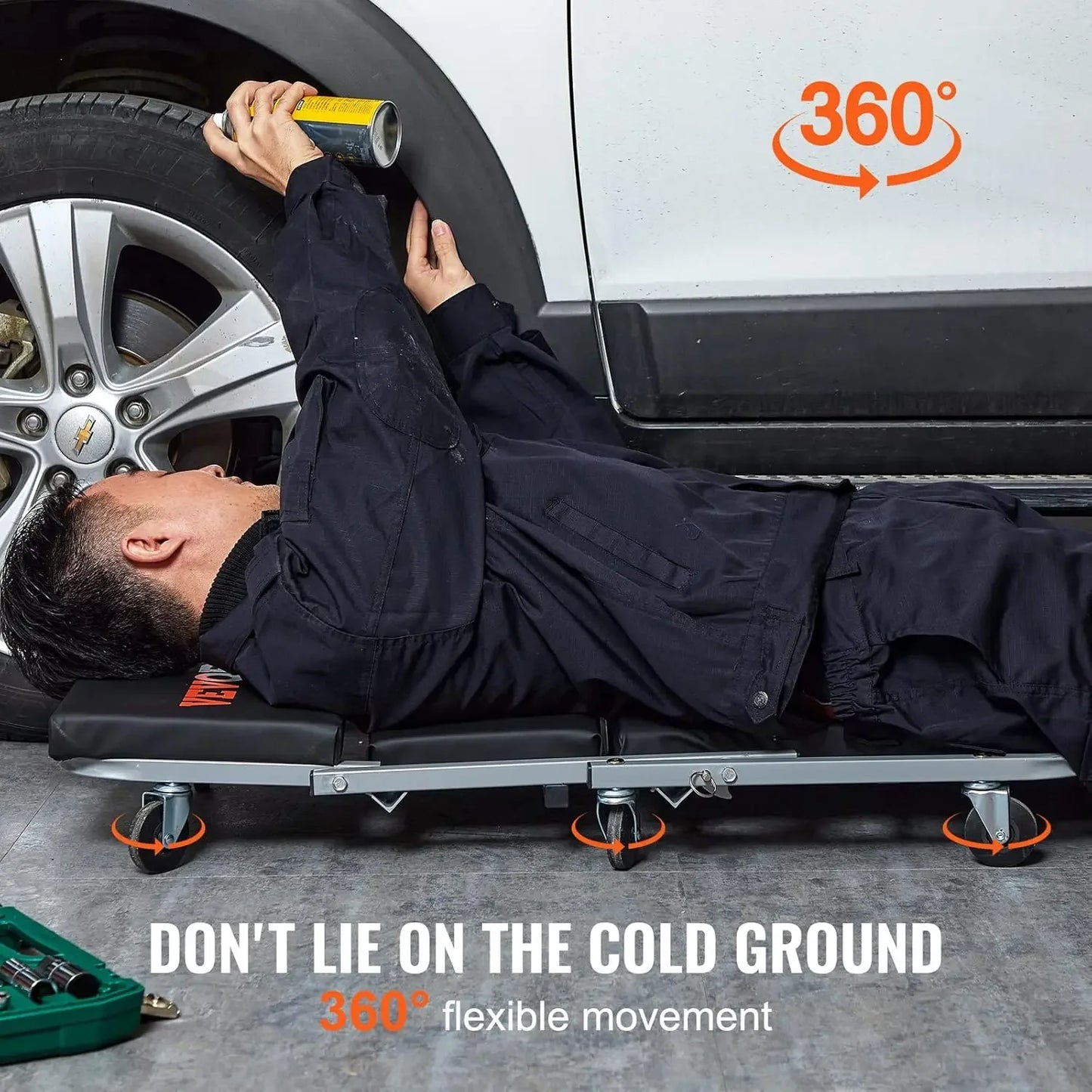 XMSJ Mechanic Creeper Low Profile 300 Lb Capacity With Wheels