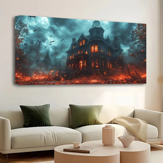 Hign-concerned Pine Wood Halloween Wall Decor Horror House