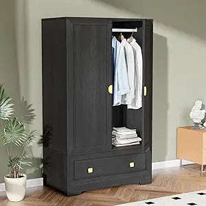 Ticify High Gloss Wardrobe With Mirror Four Doors Drawers