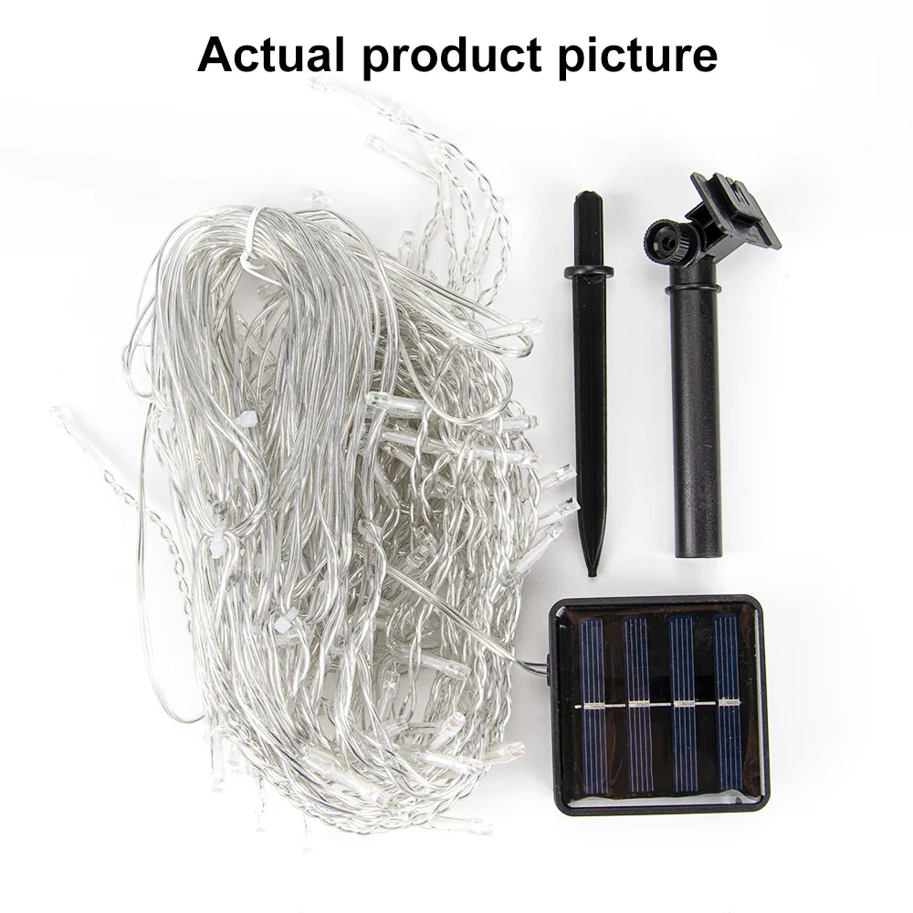 Welpur Solar Icicle Curtain Lights Waterproof 8 Modes