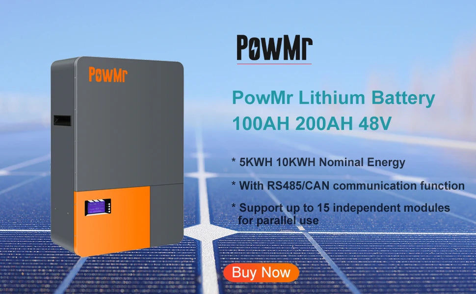 PowMr MPPT 60A Solar Charge Controller 12V 24V 36V 48V LiFePO4 Auto