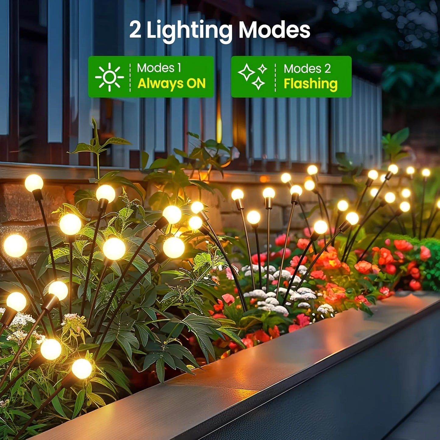 KPSTEK Swaying Solar Lights 32 LED Firefly Garden Decor