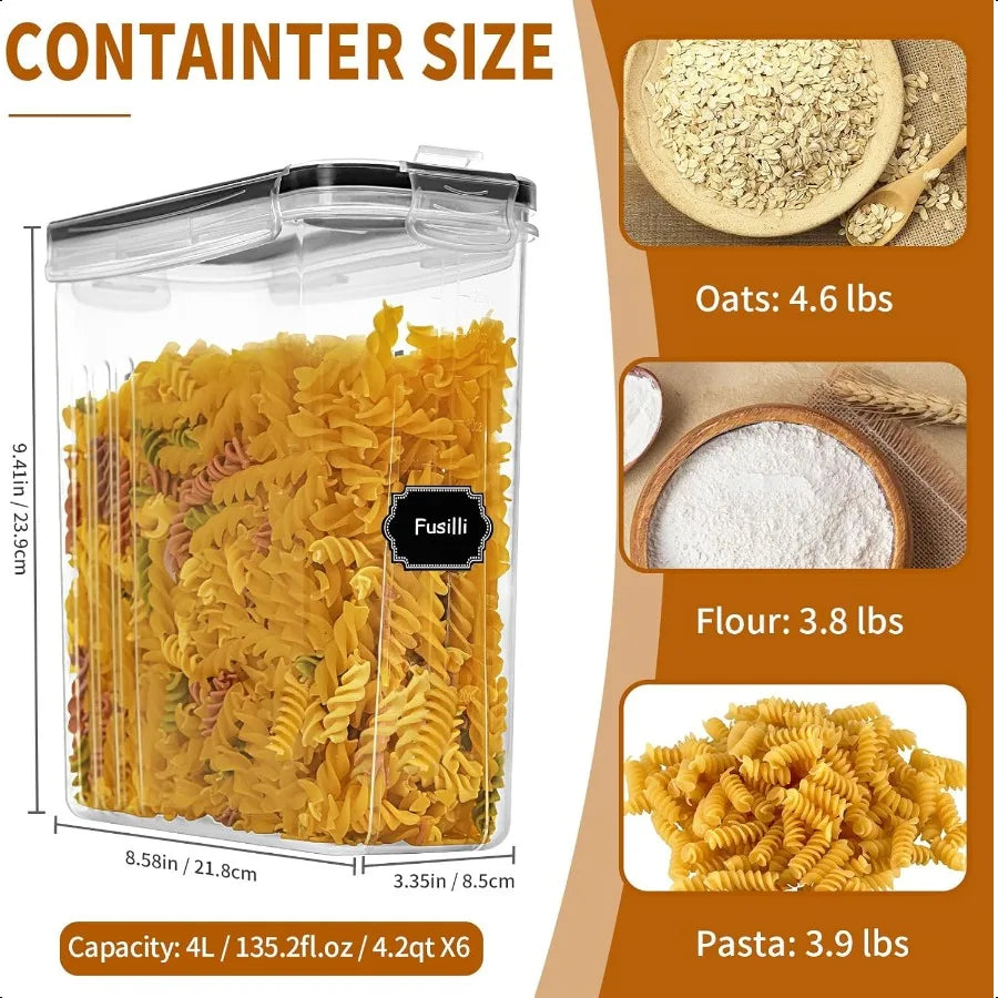 Hign-Concerned Cereal Storage Containers Set Airtight