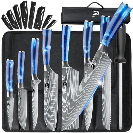 MDHAND Damascus Stainless Steel Kitchen Knife Set Pro
