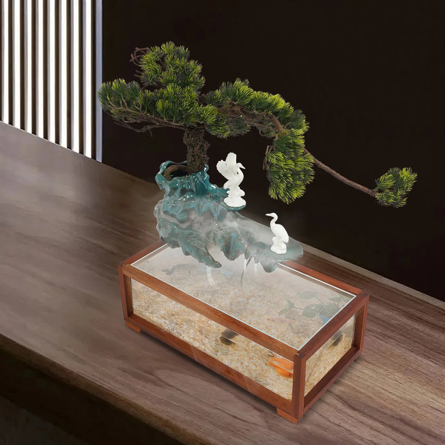 Hign-concerned Led Tabletop Fish Tank Fountain Ornament