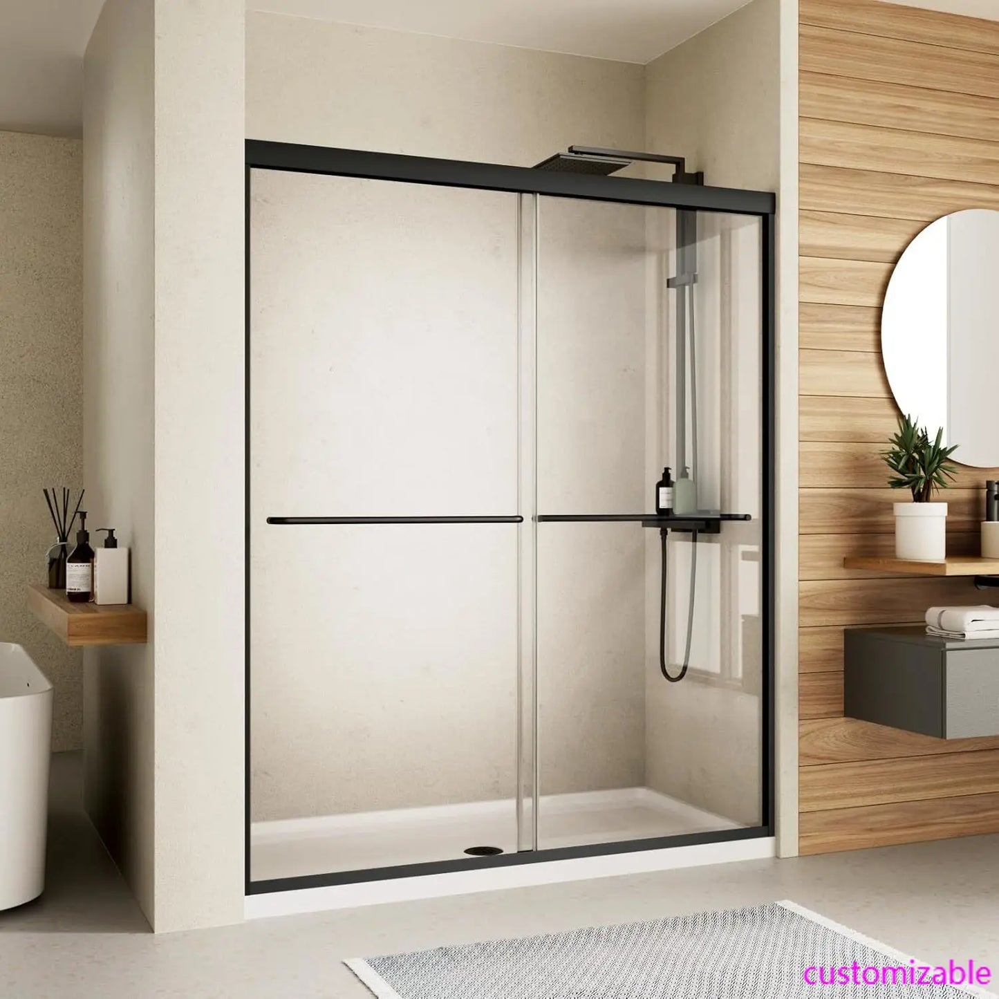 XMSJ Royal Guard Semi Frameless Sliding Shower Door Deluxe