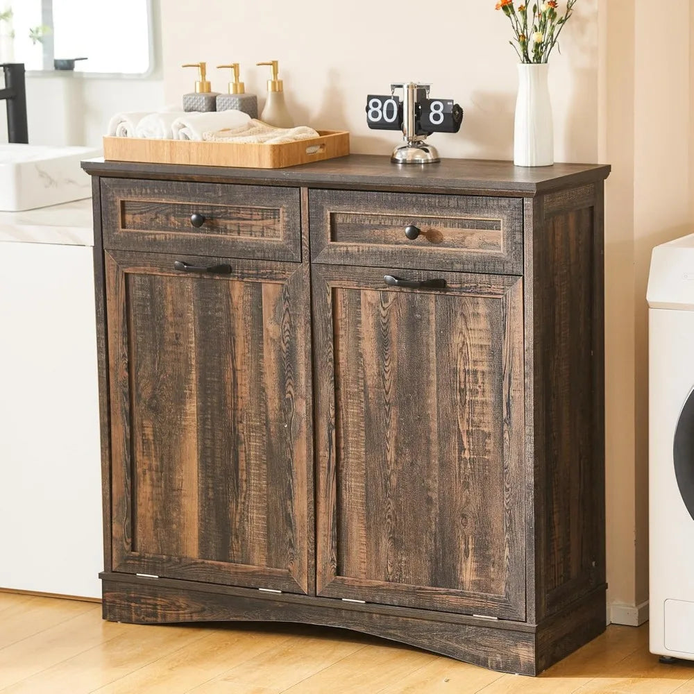Double Tilt Out Trash Cabinet for Kitchen Waste Bins